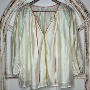 Current Air Multi Color Binding Blouse- Size M